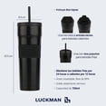 thumbnail image 4 of Vaso Térmico LUCKMAN Acero Inoxidable 700ML Doble Aislamiento Hermético Antigoteo Modelo Alfie Negro, 4 of 5