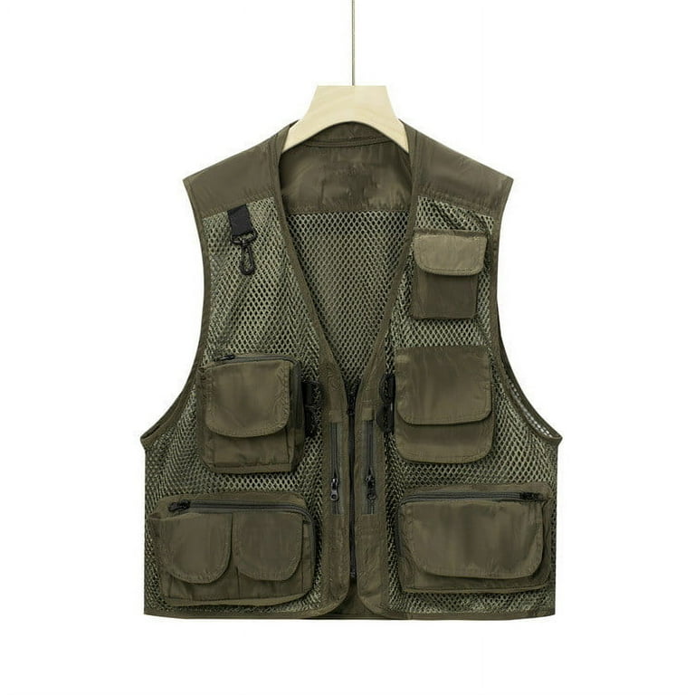snilers Big and Tall Fishing Vest for Men Mesh Breathable Hiking Waistcoat Jacket Sleeveless Photography Camping Jacket with Multi Pockets L 4XL Big
