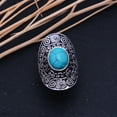 thumbnail image 2 of Natural Tibetan Turquoise Gemstone 925 Sterling Silver Ring Size 9.75, 2 of 2