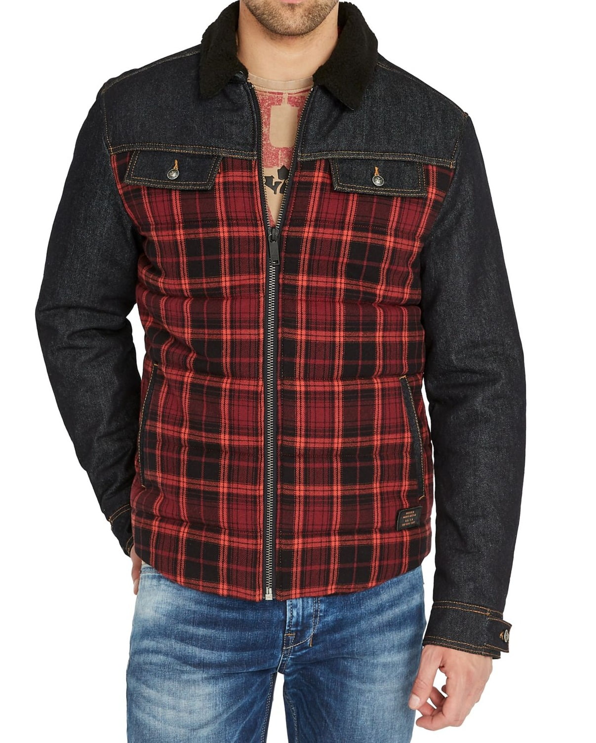 mens jean flannel