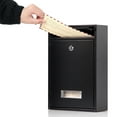 thumbnail image 1 of Buzón de Correo de Acero Negro con Cerradura Montado en la Pared, 1 of 8