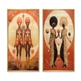 thumbnail image 2 of Designart "Alien Goddess Vintage Dreamscape V" Abstract Portraits Framed Wall Art Set Of 2 - Transitional Black Frame Gallery Set For Office Decor, 2 of 6