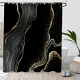 thumbnail image 2 of 4 Pcs Black Gold Marble Shower Curtain Sets with Rugs Modern Bathroom Sets with Shower Curtain and Rugs Abstract Bathroom Decor Accessories Shower Curtains for Bathroom Toilet Lid Cover, 2 of 6