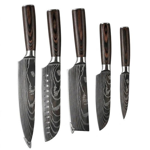 5  Piece Chef Knife Set  Japanese Kitchen Knives, High Carbon Stainless Steel Blades