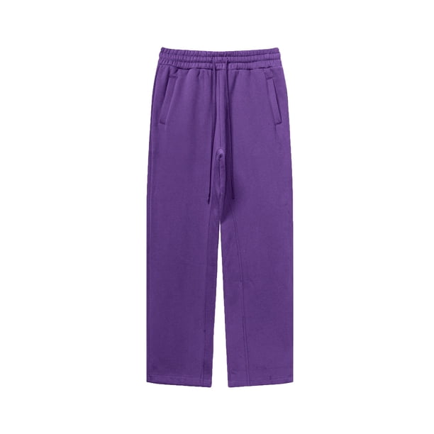 Pantalones largos para hombre, color liso, casuales, de pierna recta, pantalones largos para hombre
