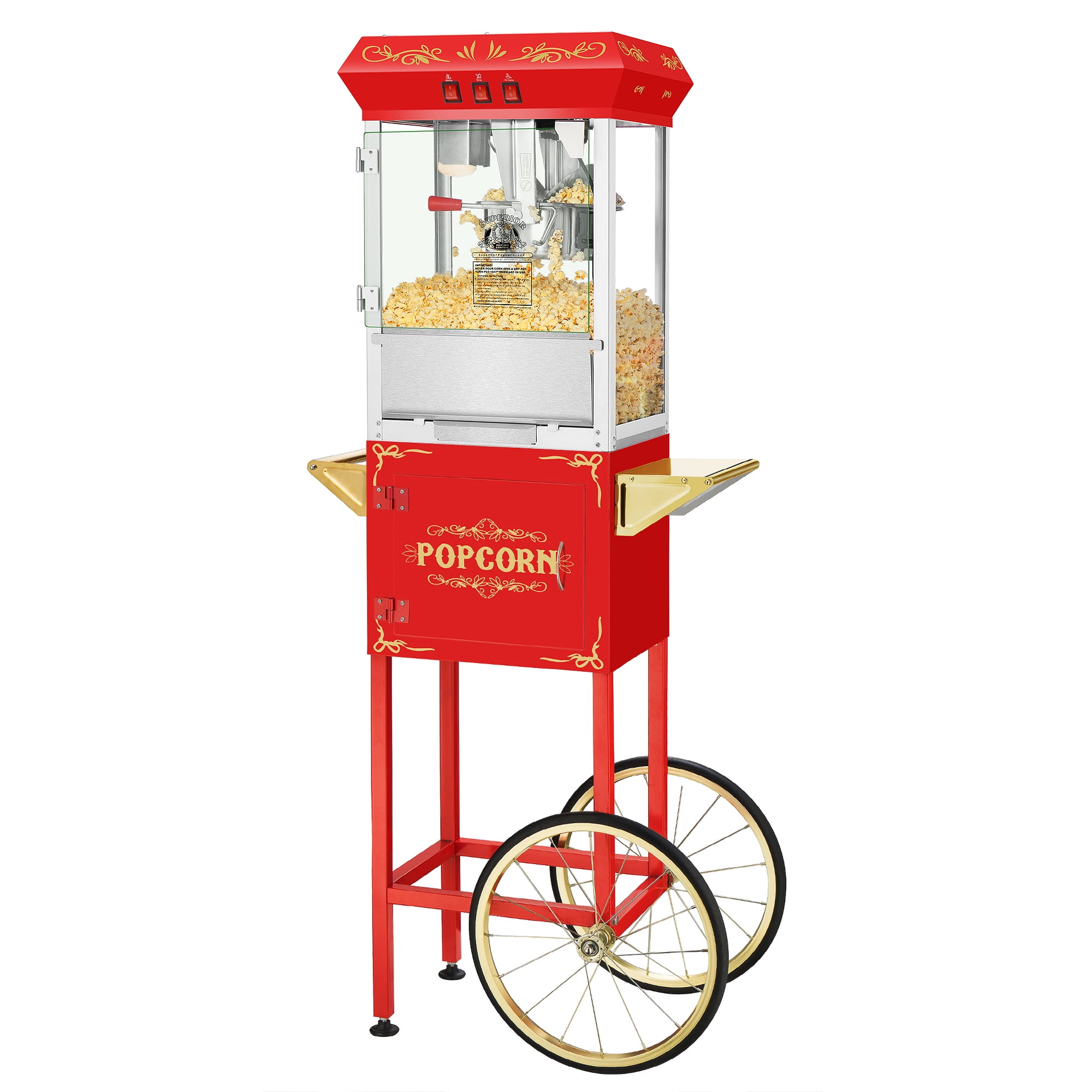 Photo 1 of 26 in. Movie Night Popcorn Popper Machine Cart