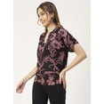thumbnail image 3 of Moomaya Printed V-Neck Long Tops For Women, Short Sleeve Regular Fit Shirt, 3 of 8
