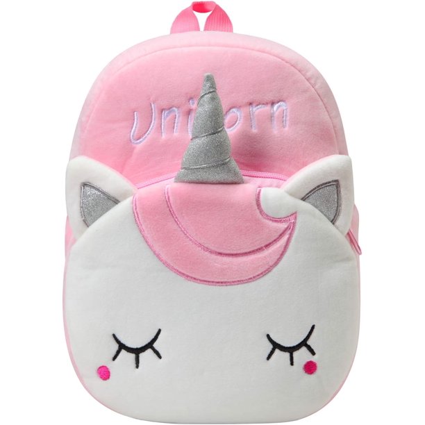 Mochila infantil para niñas, bonita mochila escolar con diseño de animales de peluche en 3D, ideal para guarderías y bebés con diseño de unicornio.
