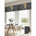 thumbnail image 6 of 2 Panels Retro Sunflower Valance for Windows, Spring Summer Farmhouse Floral Butterfly Light Filtering Kitchen Curtains, Rod Pocket Window Treatment Curtain Valances for Living Room Bedroom, 42"x18", 6 of 9