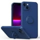 thumbnail image 1 of Funda de color sencillo para iPhone 14 Plus con soporte de anillo, placa metálica para carga magnética, diseño antigolpes y soporte giratorio de 360 grados., 1 of 5