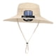 thumbnail image 5 of Sombrero para el sol, ajustable, de ala ancha, recargable, con ventilador, sombrero de pescador con Caqui, 5 of 9