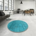 thumbnail image 3 of Ahgly Company Indoor Rectangle Patterned Bright Turquoise Blue Area Rugs, 6' x 9', 3 of 6