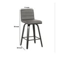thumbnail image 5 of Leatherette Counter Height Bar Stool with Horizontal Stitching, Gray- Saltoro Sherpi, 5 of 5