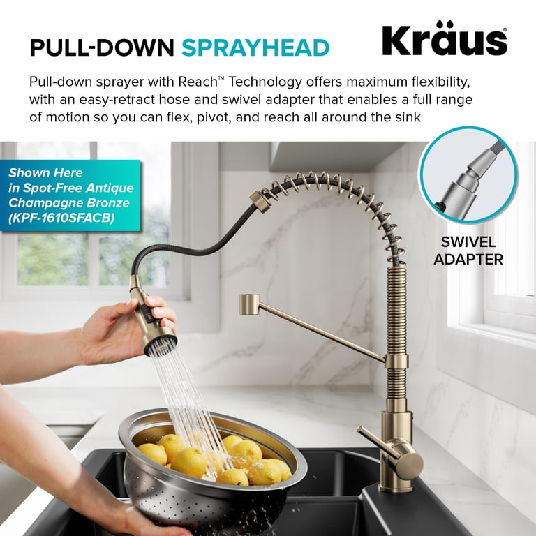 KRAUS Bolden Commercial Style 2-Function Single Handle Pull Down