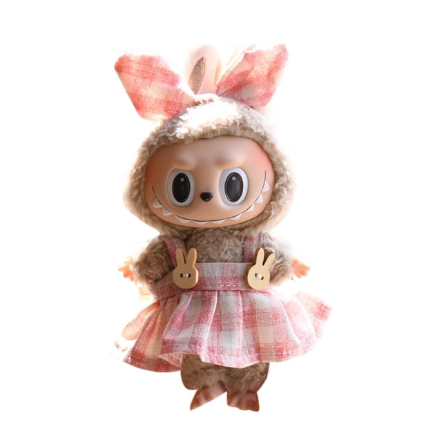 Ropa de Labubu Pop Mart, Ropa de Muñeca de Labubu Original de 17cm, bonito vestido y accesorios de cumpleaños para niña, ropa de barbie