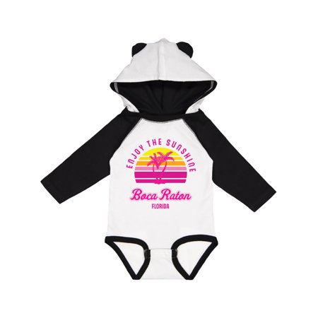 

Inktastic Summer Enjoy the Sunshine Boca Raton Florida in Pink Gift Baby Boy or Baby Girl Long Sleeve Bodysuit