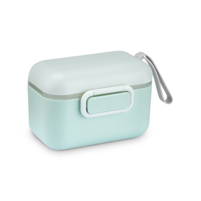 Caja de almacenamiento de leche en polvo para bebés Contenedor de bocadillos de comida de cereal esencial Sujetador a presión de viaje Dispensador de fórmula de plástico de silicona Verde Inevent BA000338-04
