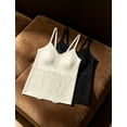 thumbnail image 4 of Livona Women's Lace Cami Top - Adjustable Spaghetti Straps Wireless Comfort Padded Tank for Sleep Lounge, 4 of 5