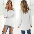 thumbnail image 2 of FAIWAD Fleece Sweater for Women Round Neck Long Sleeve Solid Color Sweaters Fall Winter Warm Pullover Top, 2 of 5