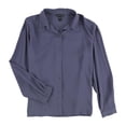 thumbnail image 1 of Eileen Fisher Womens Classic Silk Button Up Shirt, blue, XL, 1 of 2