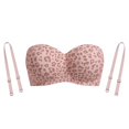 thumbnail image 3 of 2026 New Womens Strapless Jelly Bras Push Up Padded Bandeau Wireless Half Bra(Pink,M), 3 of 3