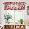 thumbnail image 5 of 3 Piece Kitchen Curtains and Valances Set Pink Roses Cafe Curtains 36 Inch Length Spring Floral Elegant Pastoral Butterfly Retro Valance & Tier Curtain for Living Room Bedroom 54"x18"+27"x36"*2, 5 of 6