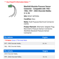 thumbnail image 2 of Manifold Absolute Pressure Sensor Connector - Compatible with 1982 - 1983, 1997 - 2003 Chevy Malibu 3.1L V6 1998 1999 2000 2001 2002, 2 of 2