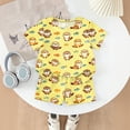 thumbnail image 4 of Girls Summer Clothes Size 8 Cute Preppy Cartoon Animal Print Two Piece Outfits Lounge Set Athletic Short Sleeve Tee Top and High Waist Shorts Clothing Sets Yellow 2-3 Years, 4 of 7