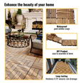 thumbnail image 4 of Set of 30 Premium Acacia Wood Interlocking Deck Tiles - All-Weather Waterproof Wooden Flooring for Patio, Balcony, Porch, Garden, Indoor & Outdoor Use (Golden Teak Finish, Round Joints), 4 of 9