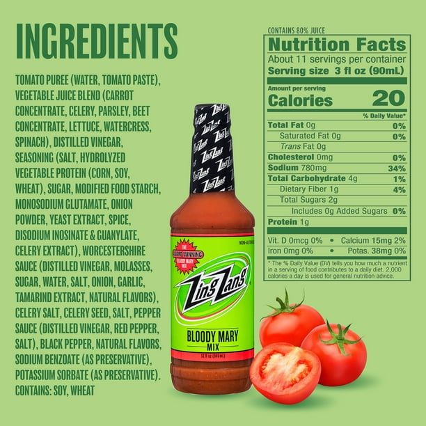Zing Zang Non-Alcoholic Bloody Mary Mix, 32 fl. oz. bottle