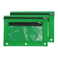 thumbnail image 1 of Unique Bargains Pencil Pouch for 3 Rings Binder, 2 Pack Oxford Cloth Mesh Zipper Binder Pouch Pencil Case Green, 1 of 7
