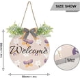 thumbnail image 3 of Rainbow Butterfly Pattern Welcome Sign for Front Door, Round Sign Hanging Welcome Sign Welcome Wreath for Farmhouse Porch Door Home Decor, 3 of 7