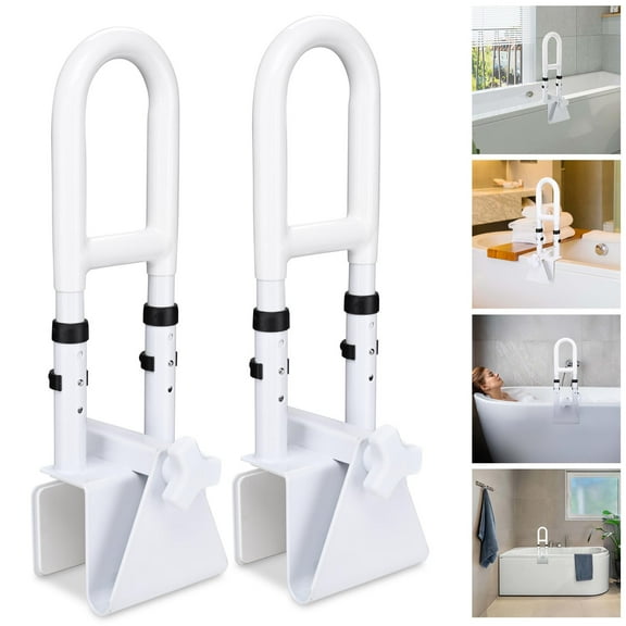 Yescom 2 Pack Bathtub Grab Bar Safety Rail Adjustable Shower Handle Lock Clamp for Senior Handicap