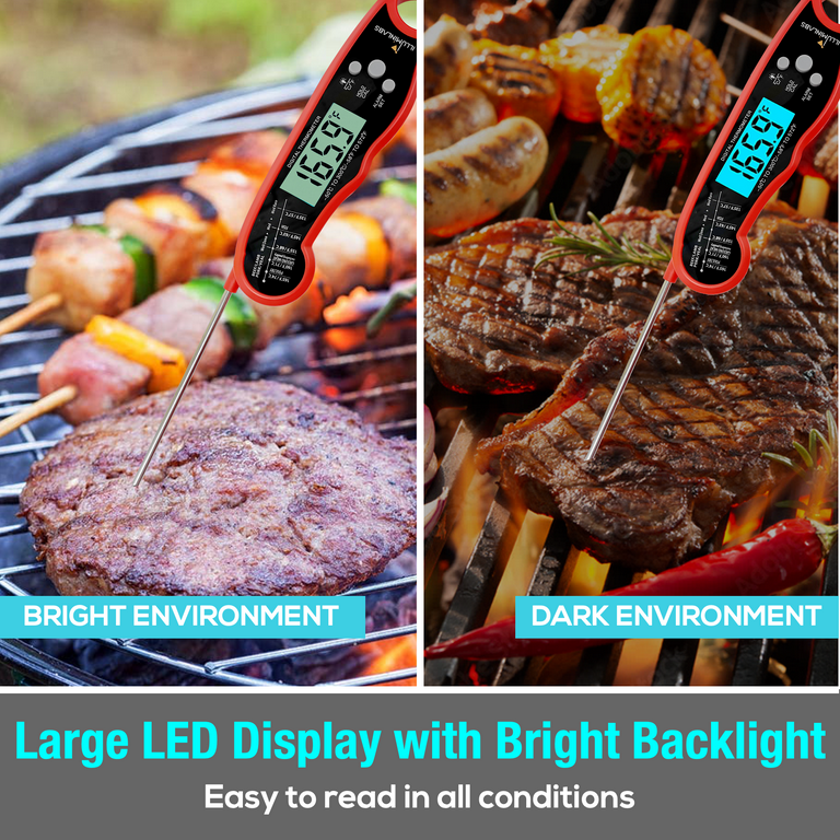 Rechargeable Digital Meat Thermometer with LED Screen