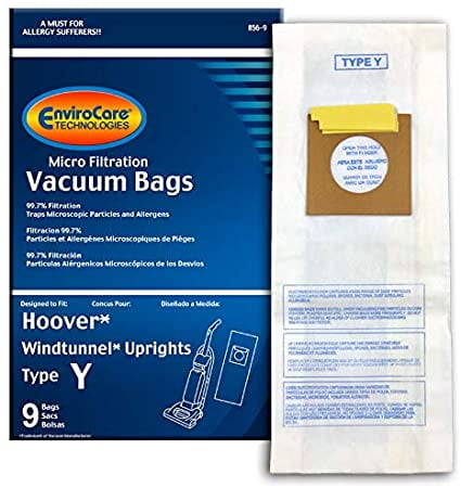 9 Hoover Windtunnel Upright Type Y Vacuum Bags By Envirocare (Micro-filtration)