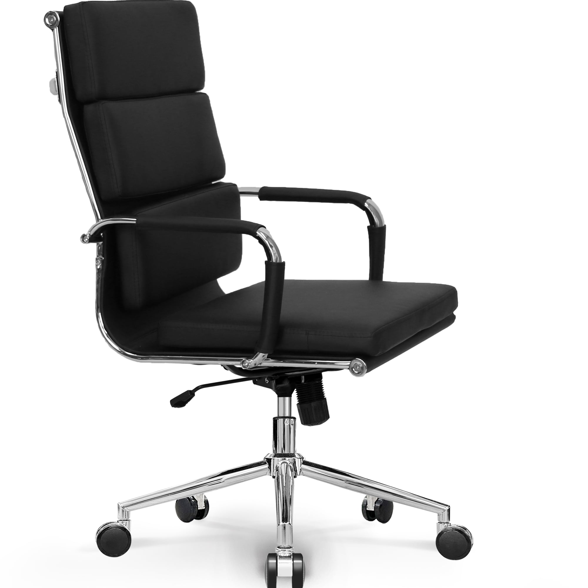 NEO CHAIR Conference Office Chair Century Modern High-Back Cushioned, Black