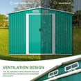 thumbnail image 4 of 8' x 8'  Outdoor Metal Storage Shed, Metal Shed & Outdoor Storage with Sliding Door, Tools Storage Shed, Steel Garden Shed, Outdoor Storage Shed for Backyard, Green, 4 of 7
