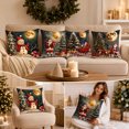 thumbnail image 5 of Sahpxhe Christmas Throw Pillow Cover 18X18 Set Of 4 Snow Scene Santa Reindeer Sleigh Pattern Soft Cushion Covers for Couch Home Decor, 5 of 6