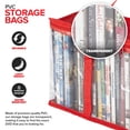thumbnail image 3 of Stock Your Home DVD Storage Bags (Set of 2) Media Organizer Bag for DVDs, CDs, Blu Ray Disc, Movie Cases, VHS Box, Video Game Disks, Clear Plastic Holders with Carrying Handles and Zipper - Red, 3 of 5