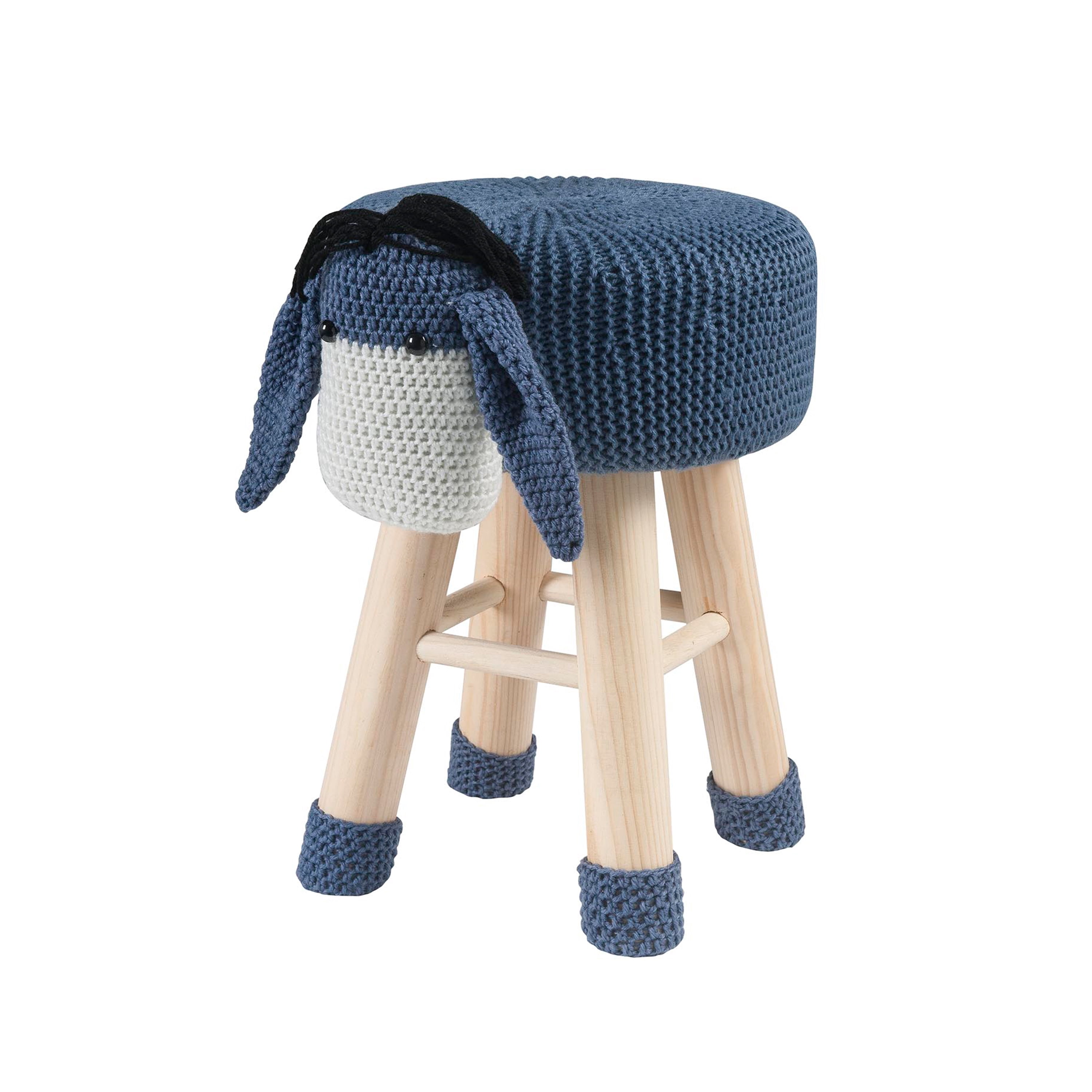 AC Pacific Children's Woven Donkey Ottoman Stool with Wooden Legs, Gray