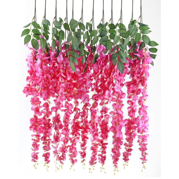 12pcs Artificial Fake Wisteria Vine Garland 3.18feet/Piece Silk
