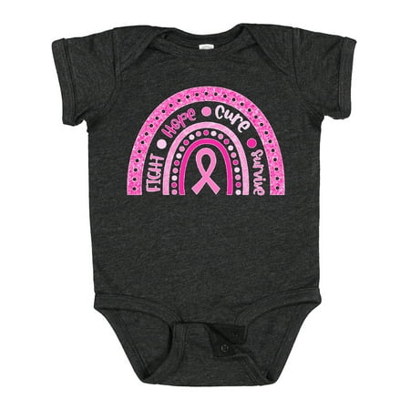

Inktastic Breast Cancer Awareness Rainbow Fight Hope Cure Survive Gift Baby Boy or Baby Girl Bodysuit