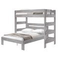 thumbnail image 2 of Plank+Beam Solid Wood Farmhouse Twin over Queen L-Shaped Bunk Bed Bed for Adults, Driftwood, 2 of 5