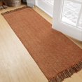 thumbnail image 1 of Collive Hallway Runner Rug, 2' x 5' Soft Washable Kitchen Runner Rug, Terracotta Contemporary Modern Laundry Room Rugs Indoor Hand-Woven Cotton Carpet for Bedroom Entryway Front Door, 1 of 8