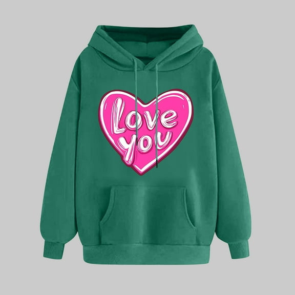 Women's Tops Women's Clothing Ndbuld Women's Print Winter Hoodie Pullover Tops Long Sleeved Comfortable Sweatshirt ,Army Green,L