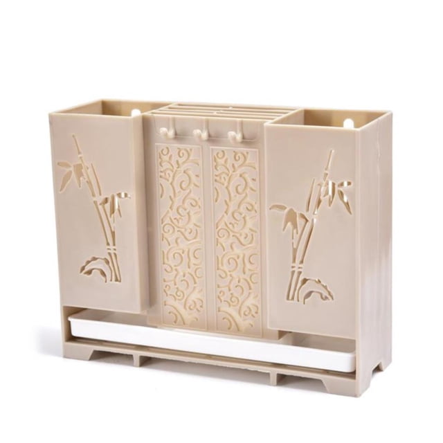 Moyic Caja de almacenamiento de vajilla para palillos de cocina, estante de drenaje para el hogar, soporte multiusos para palillos Cocina y Comedor marrón claro Moyic HA025551-01