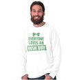 thumbnail image 3 of Funny Saint Patrick's Day Irish Boy Men's Big & Tall Long Sleeve Graphic Tee Brisco Brands 3X, 3 of 4