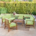 thumbnail image 3 of Noble House Perla Ensemble de Canapé d'Extérieur en Bois d'Acacia 9 Pcs Vert, 3 of 35