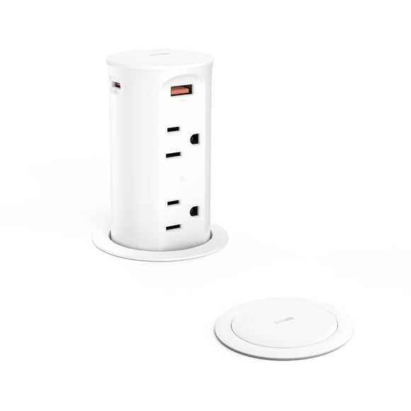 Enchufe desplegable para encimera Jgstkcity, 4 salidas y 4 puertos USB