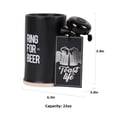 thumbnail image 2 of 22oz Ceramic Beer Mug with Bell Beer Sein Set with Bell Mugs with Handles for Men Father's Gift Set for Dad & Boyfriend Ring for Beer Novelty Mugs, 2 of 7